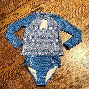 NEW Cabana Life | Girls Printed Rash Guard and Bikini Bottoms Set - UPF 50+ Sz 4